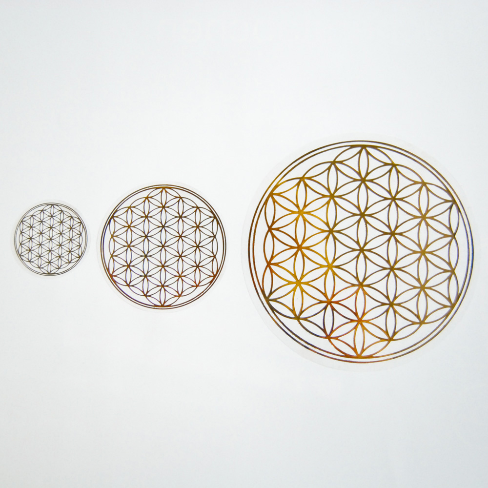 Samolepy ,,Květ života" zlaté set 7ks