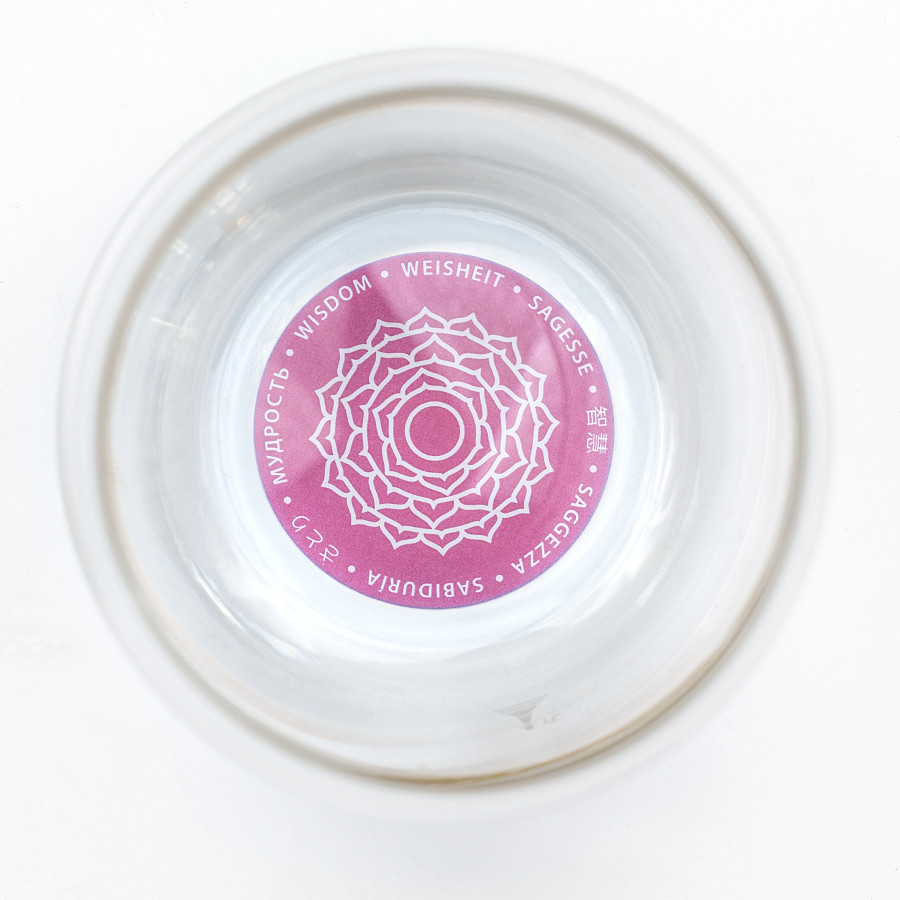 Čakrová sklenice s afirmací Mythos Moudrost