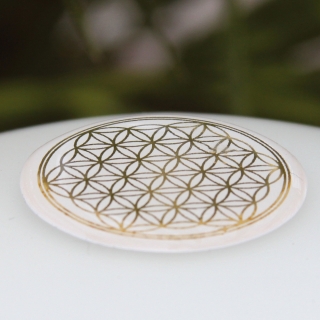 Odolná samolepka ,,Květ života" zlatá 3 cm - na mobil, počítač, tablet